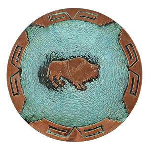 New World Trading Copper Medicine Plate Handcrafted Embossed Metal Wall Art Deco